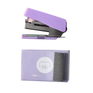 1 piece mini stapler, mini stapler, mini stapler, office stapler, stapler, small staples, with 400 staples, for school, home or office (purple)