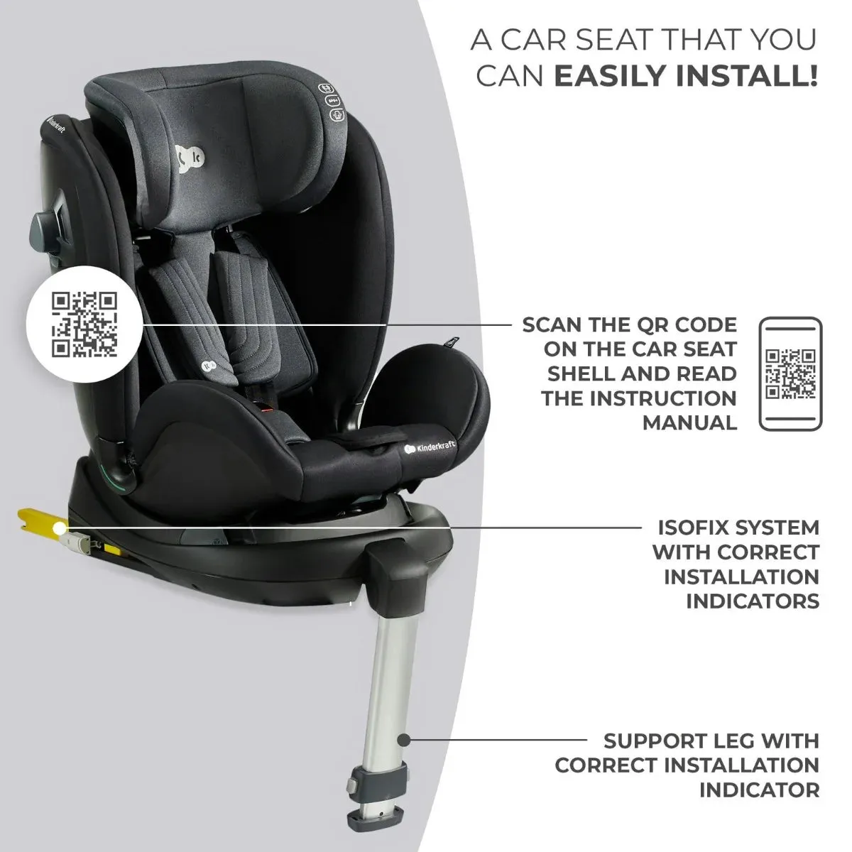 [2-Year Warranty] KinderKraft Car Seat  Xrider - 2 Color