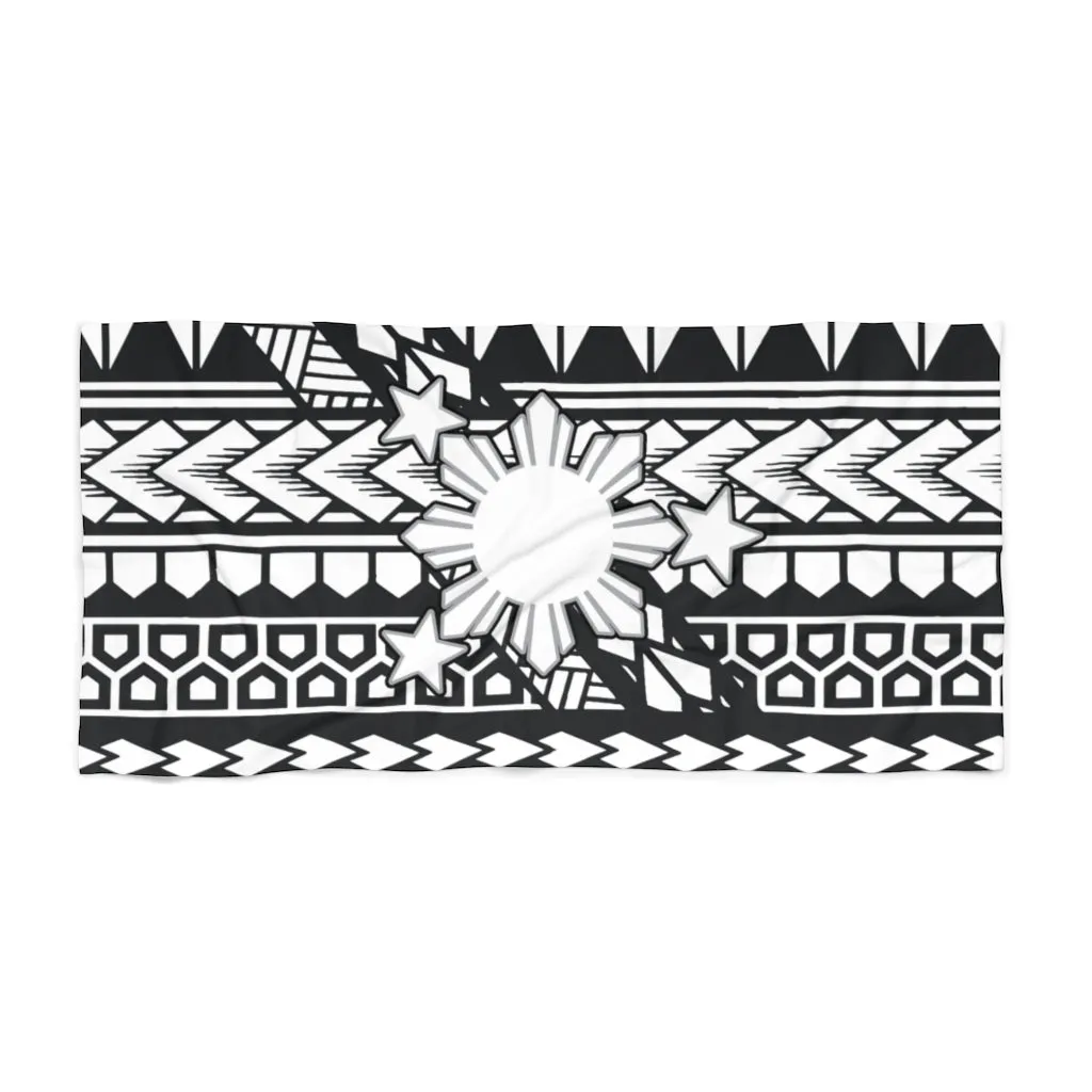 3 Stars and Sun Tribal Beach Towel