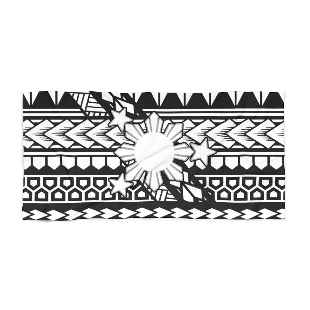 3 Stars and Sun Tribal Beach Towel