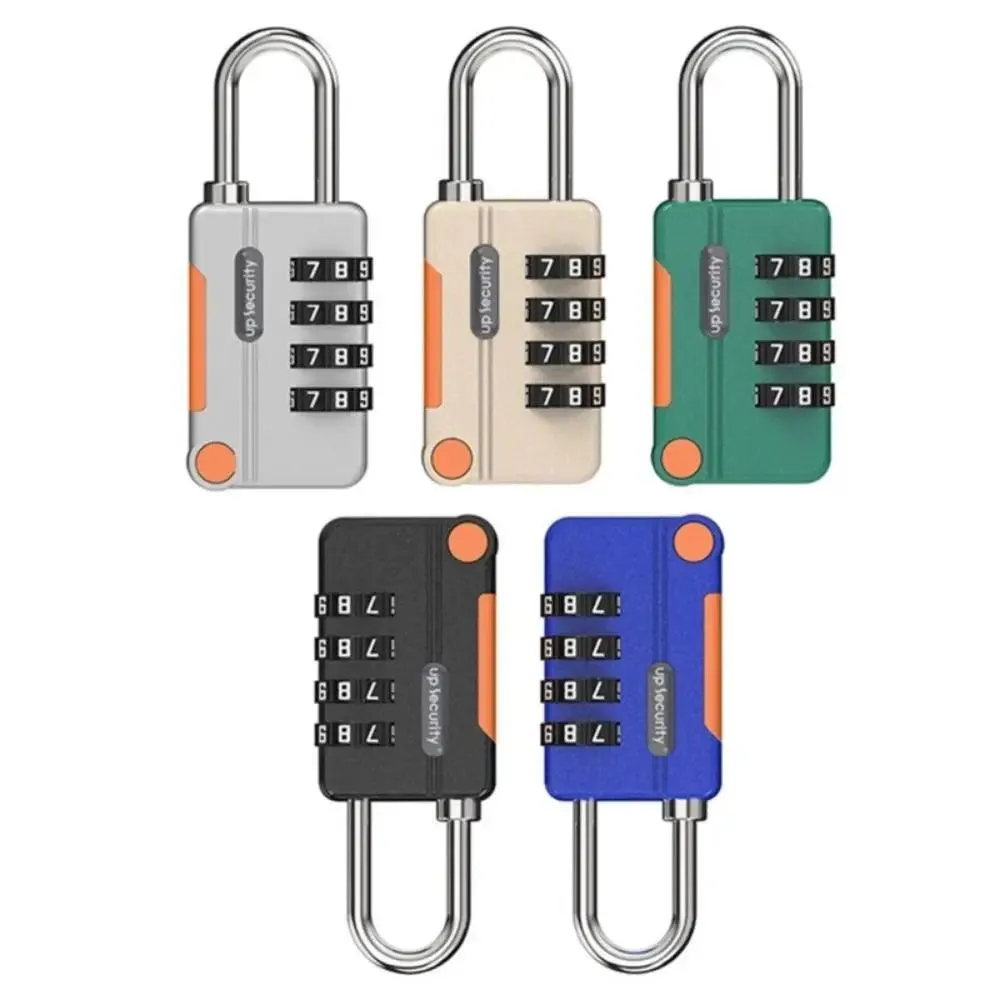 4-digit U Shape Code Lock, rustproof zinc alloy, ideal for luggage, toolboxes, and cabinets. Available in various colors.