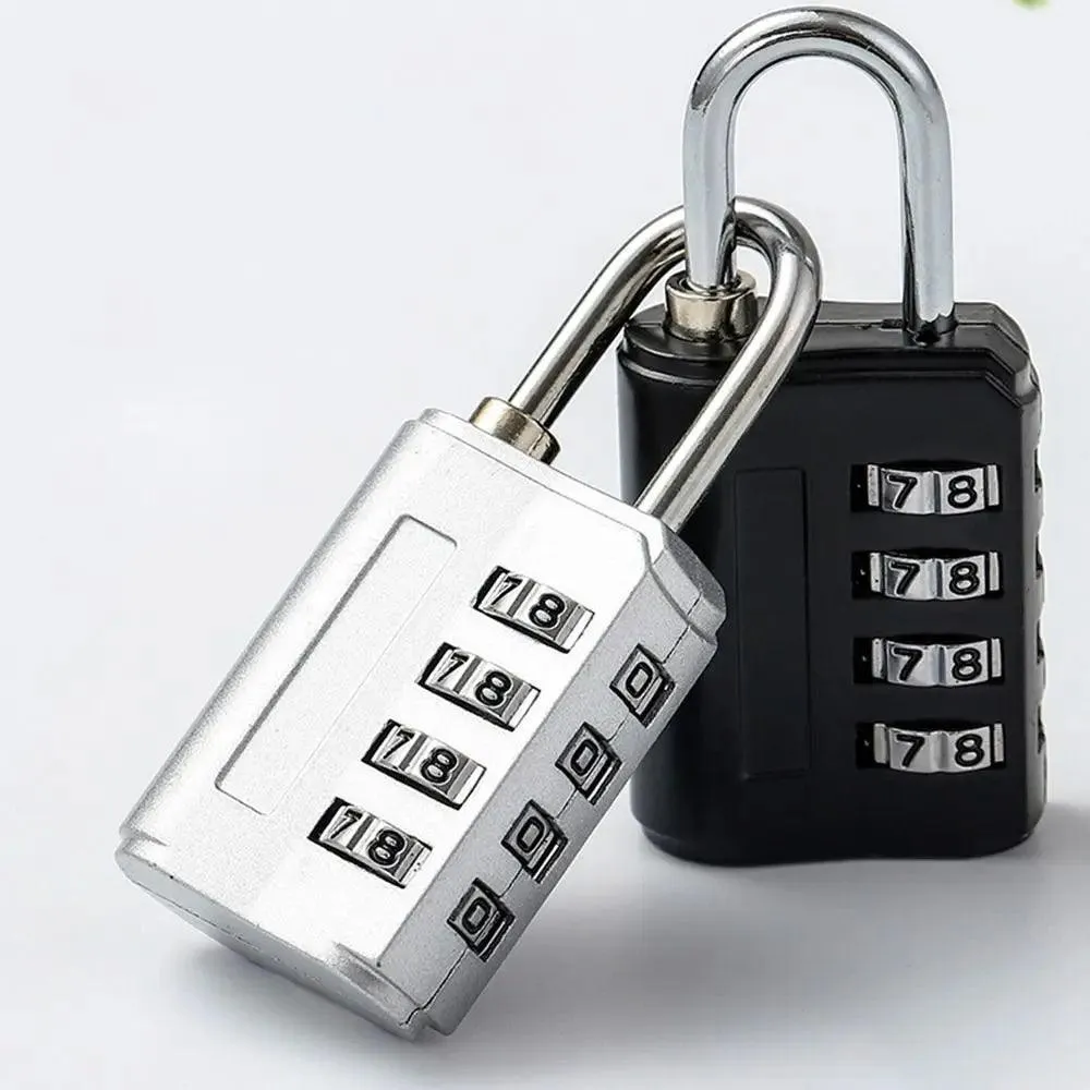 4-digit U Shape Code Lock, rustproof zinc alloy, ideal for luggage, toolboxes, and cabinets. Available in various colors.