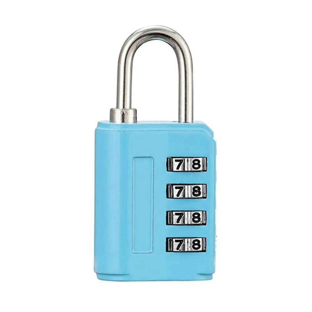 4-digit U Shape Code Lock, rustproof zinc alloy, ideal for luggage, toolboxes, and cabinets. Available in various colors.