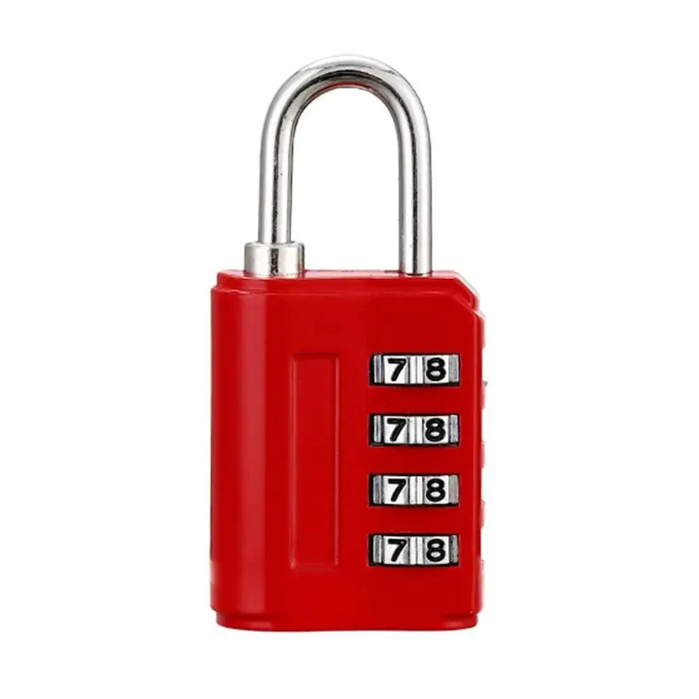 4-digit U Shape Code Lock, rustproof zinc alloy, ideal for luggage, toolboxes, and cabinets. Available in various colors.