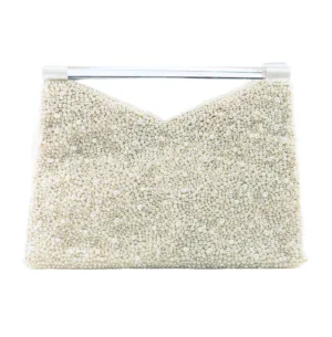 Acrylic Handle Clutch in Pearl
