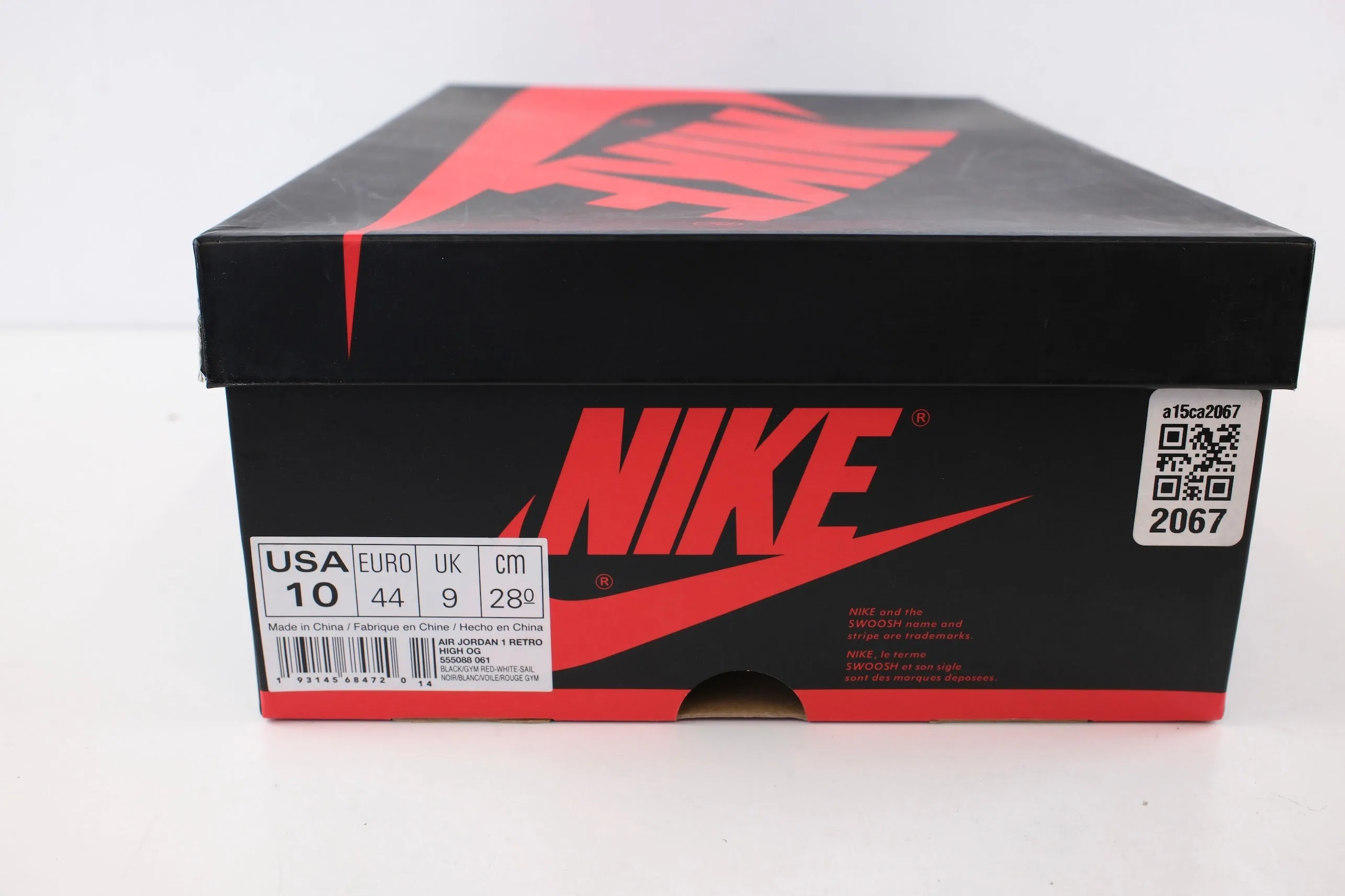 Air Jordan 1 Retro High Black Gym Red