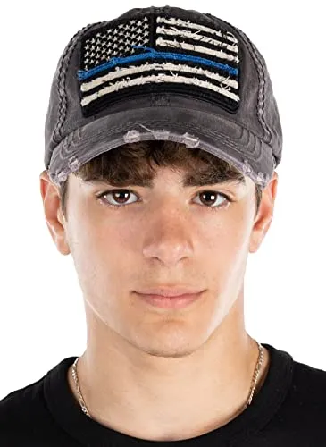 American Flag Distressed Baseball Cap by Funky Junque