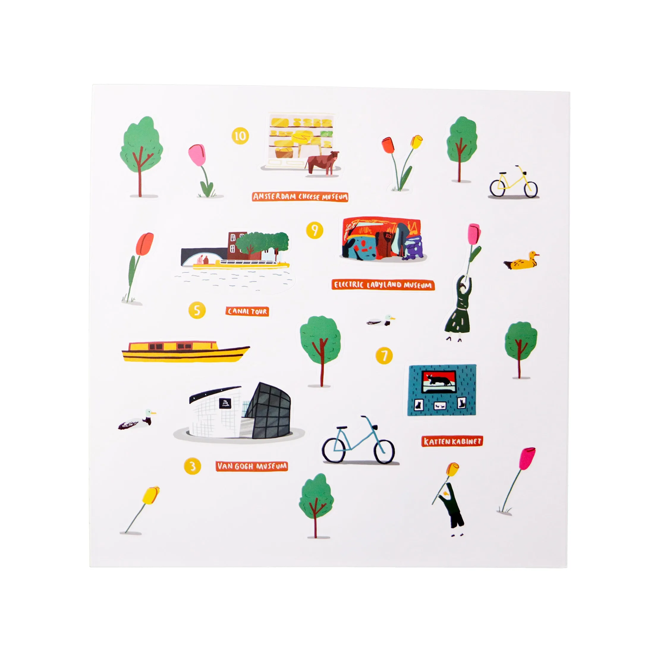 Amsterdam Waterproof Stickers Activity Set Reusable Map Guide