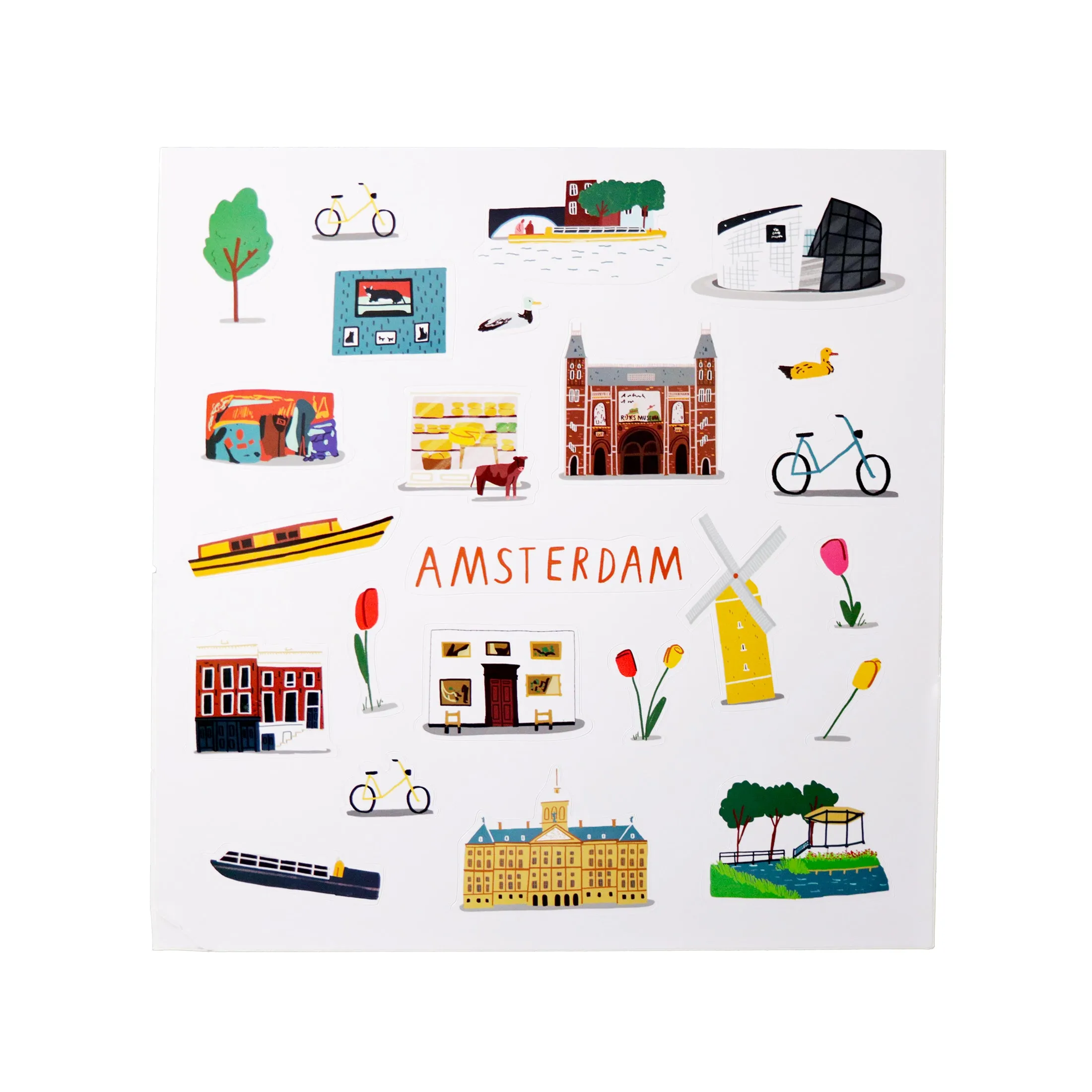 Amsterdam Waterproof Stickers Activity Set Reusable Map Guide