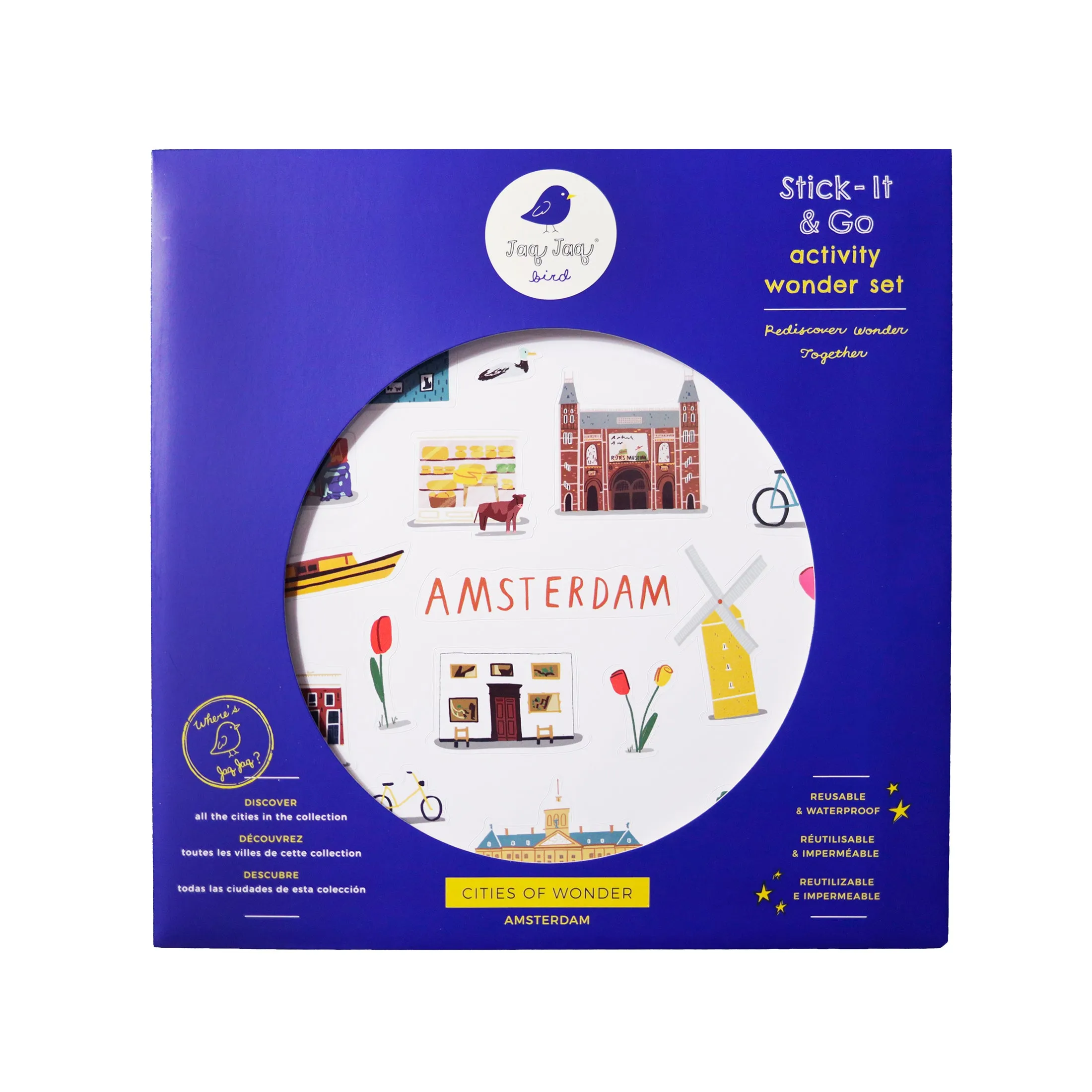 Amsterdam Waterproof Stickers Activity Set Reusable Map Guide