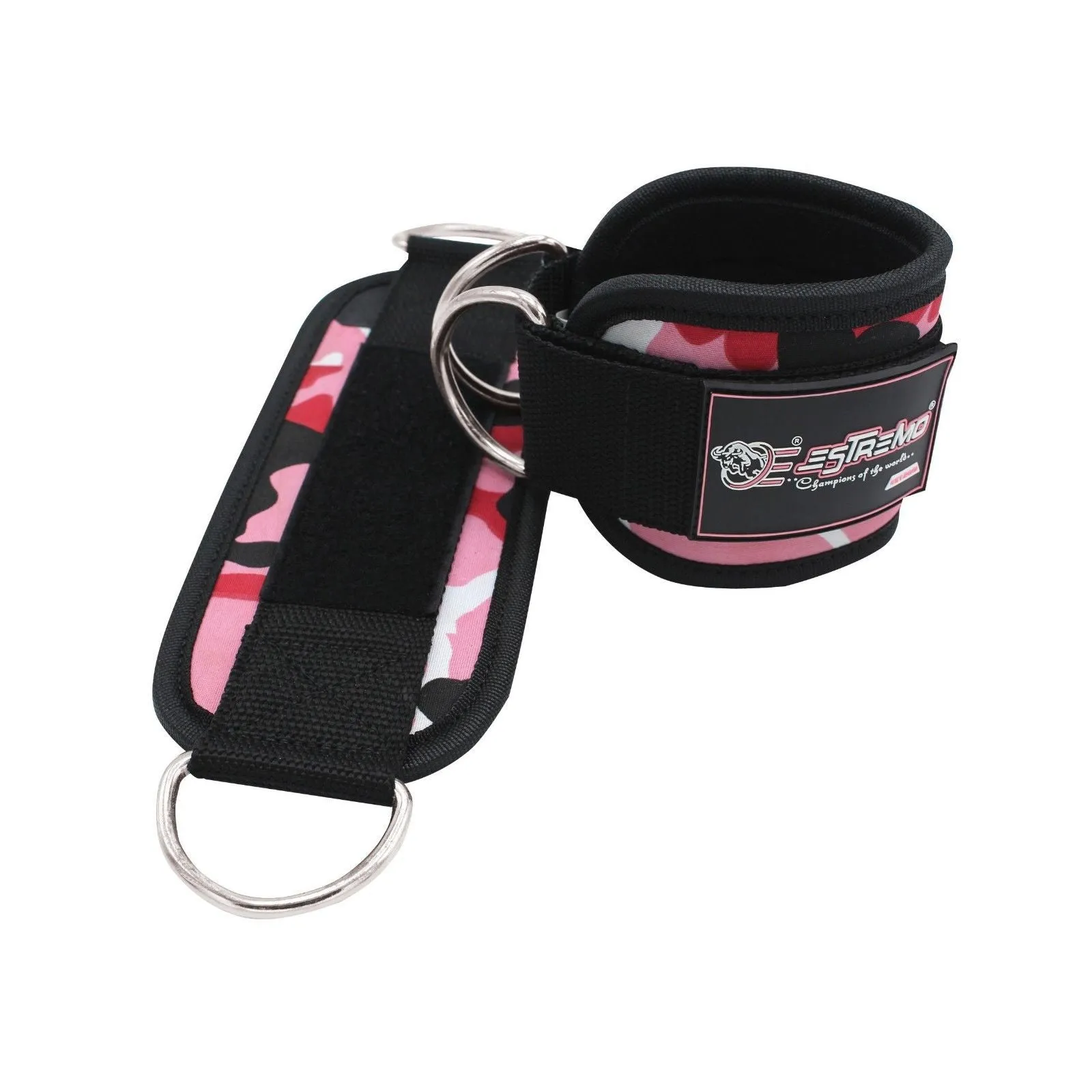 Ankle Straps for Cable Machine - Pink Camouflage