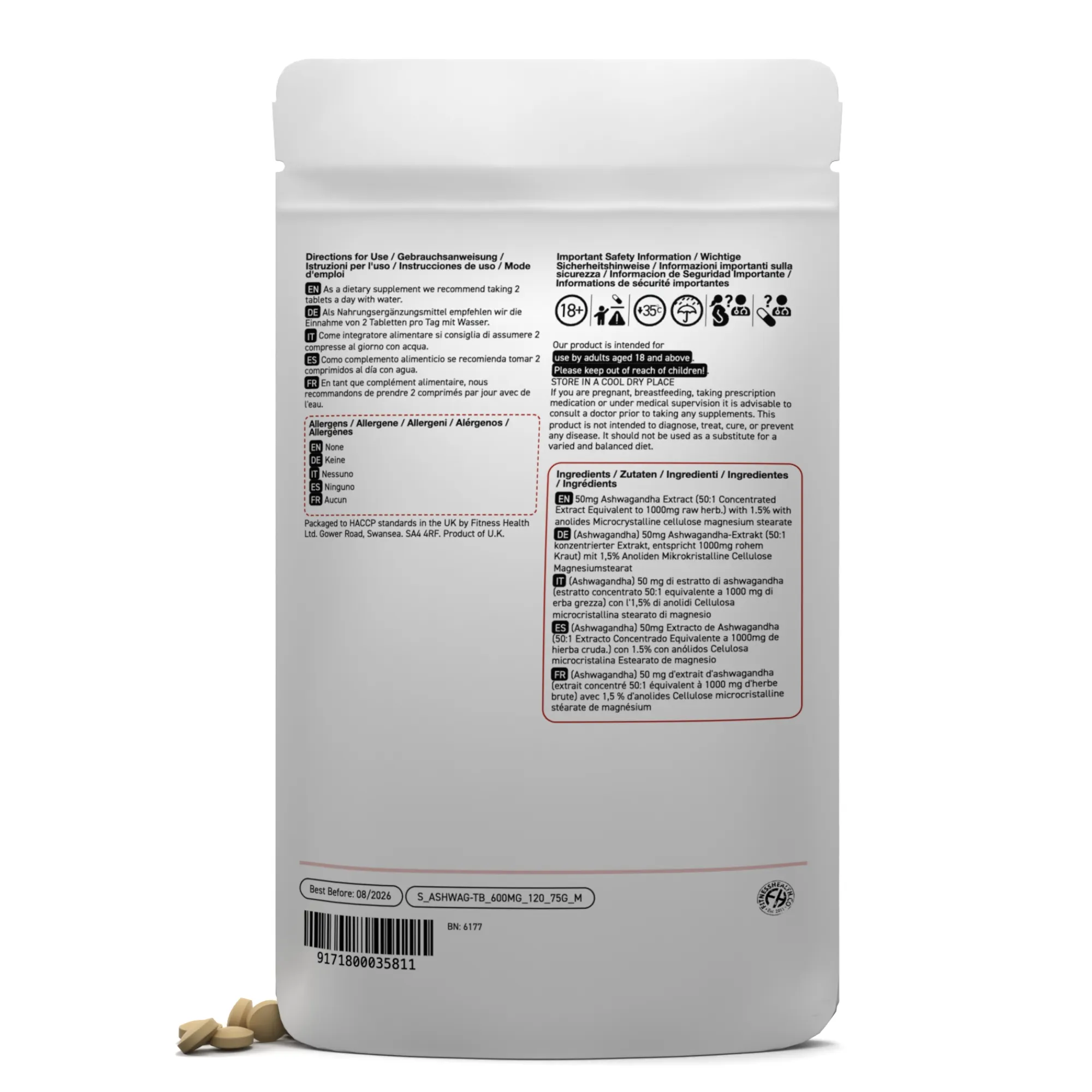 Ashwagandha Extract tablets 1000mg - 365 Tablets - 25% DISCOUNT