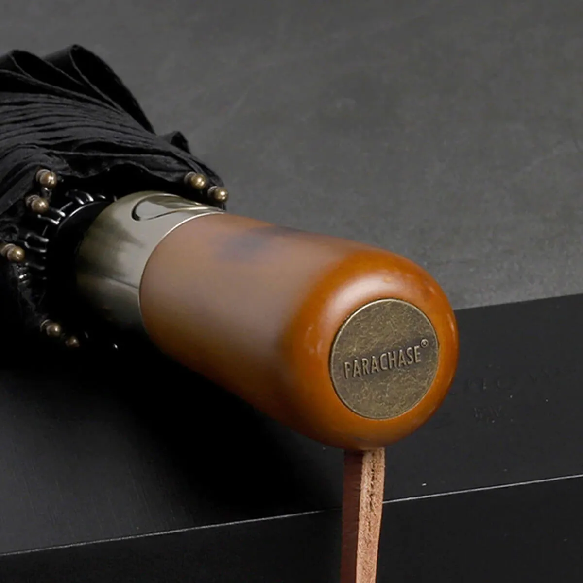 Automatic Folding Umbrella - Elegant Wooden Handle