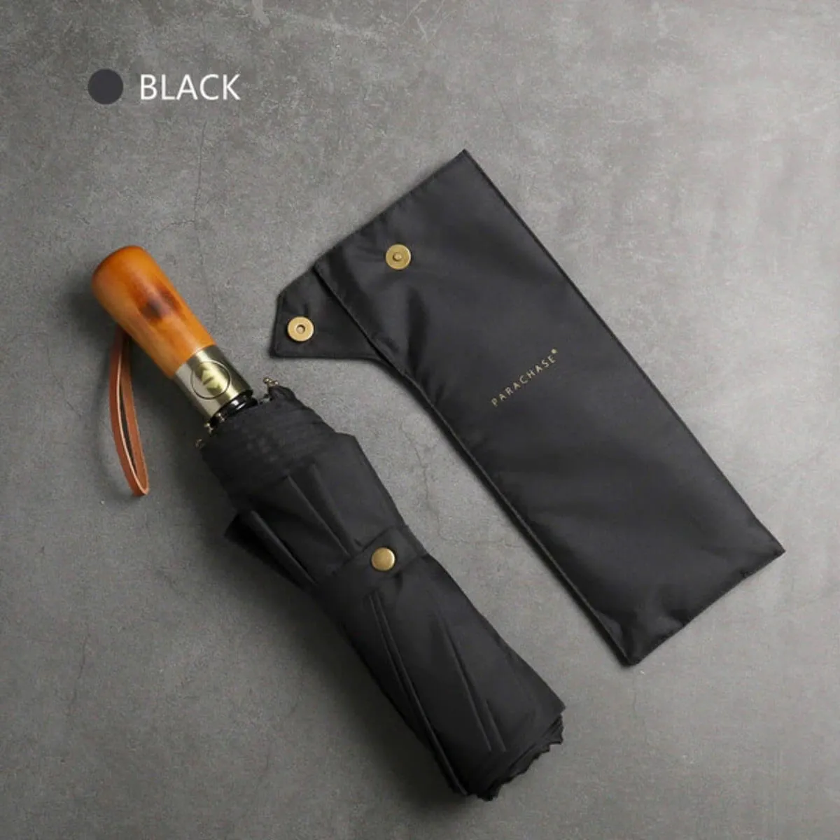 Automatic Folding Umbrella - Elegant Wooden Handle