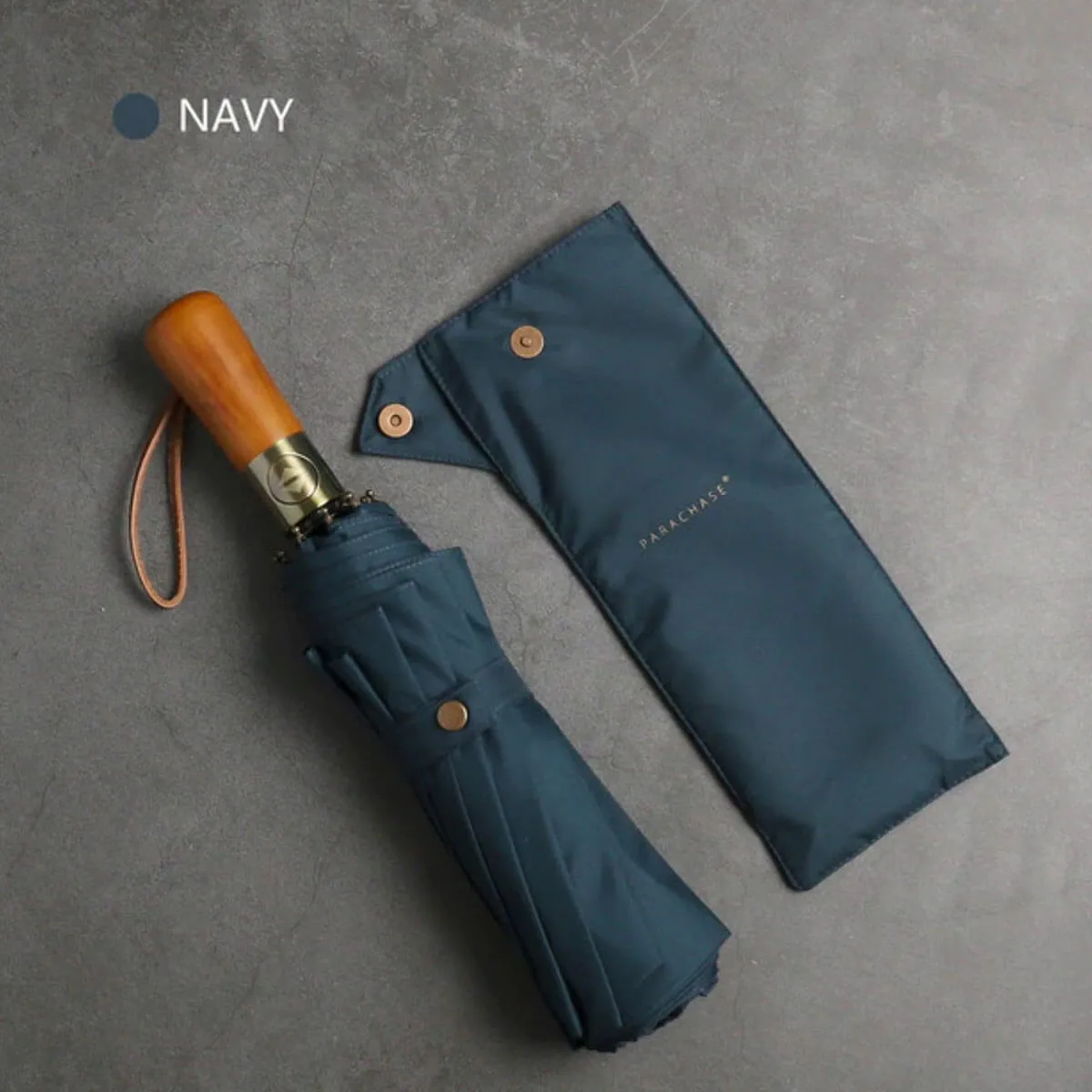 Automatic Folding Umbrella - Elegant Wooden Handle