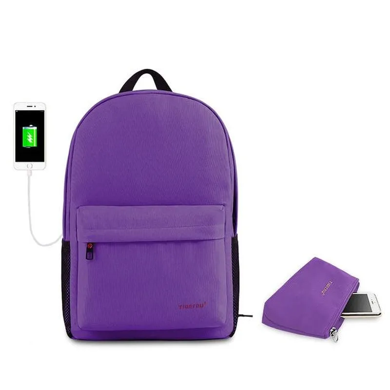 Backpack USB Charging & Anti-Theft <br> Polyester