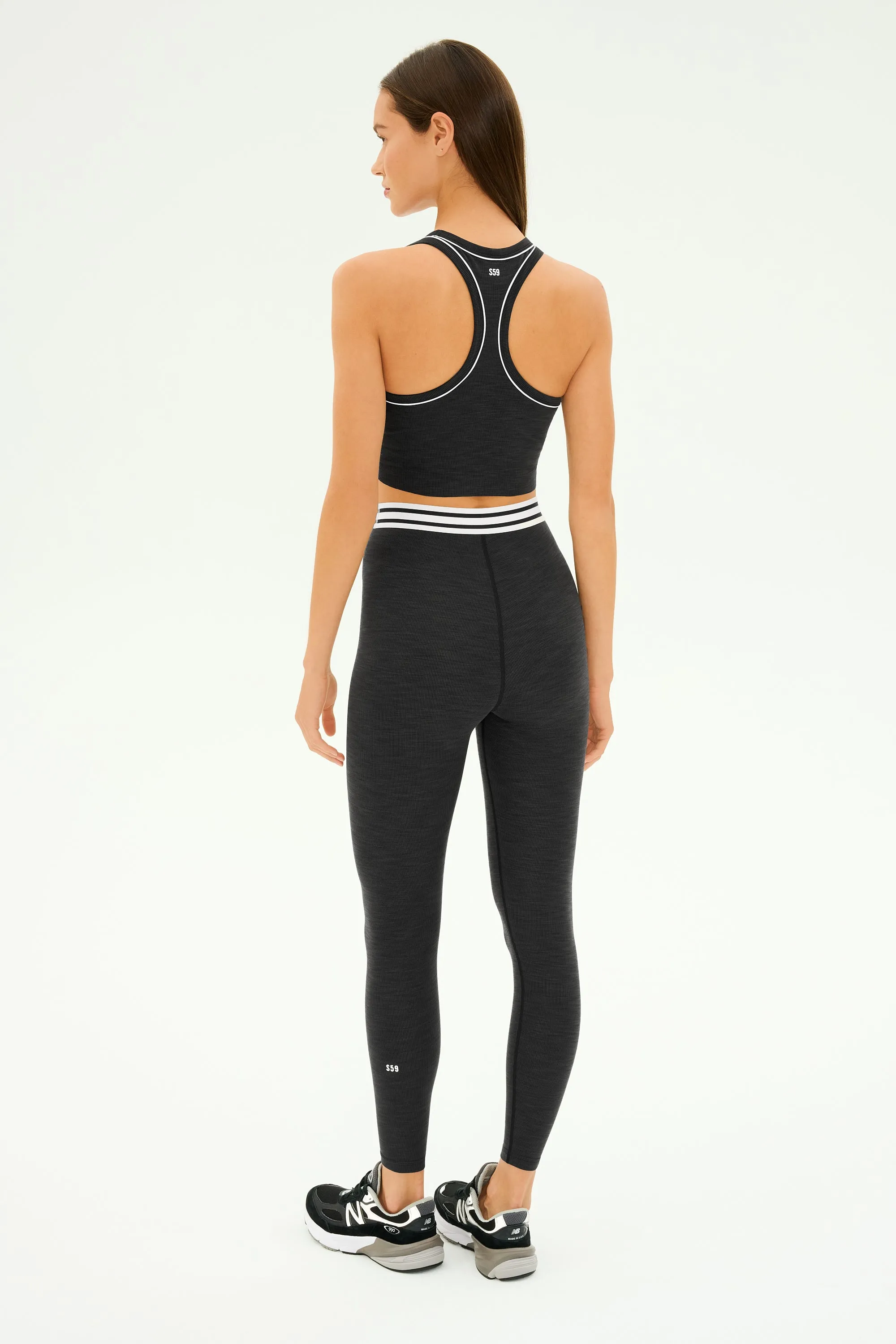 Bailey Active Rib High Waist 7/8 - Heather Graphite