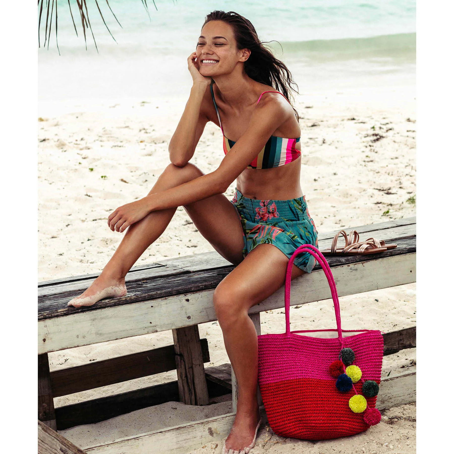 Billabong Women's Heart N' Soul Straw Tote Bag | Guava