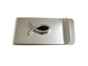 Black and Silver Religious Ichthys Fish Money Clip