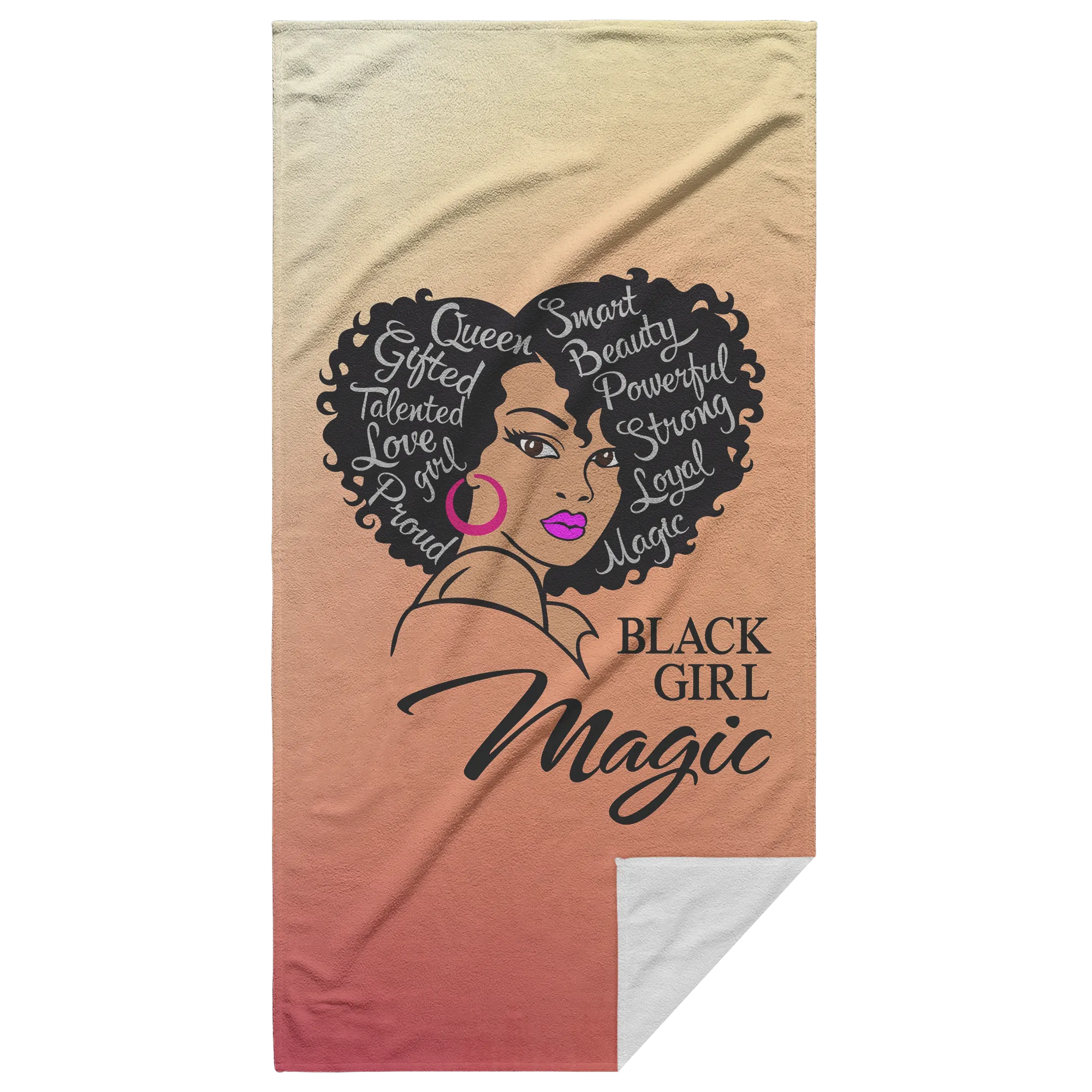 Black Girl Magic Beach Towel | Salt Life | Travel Gifts | Girls Trip Travel | Afro Girl