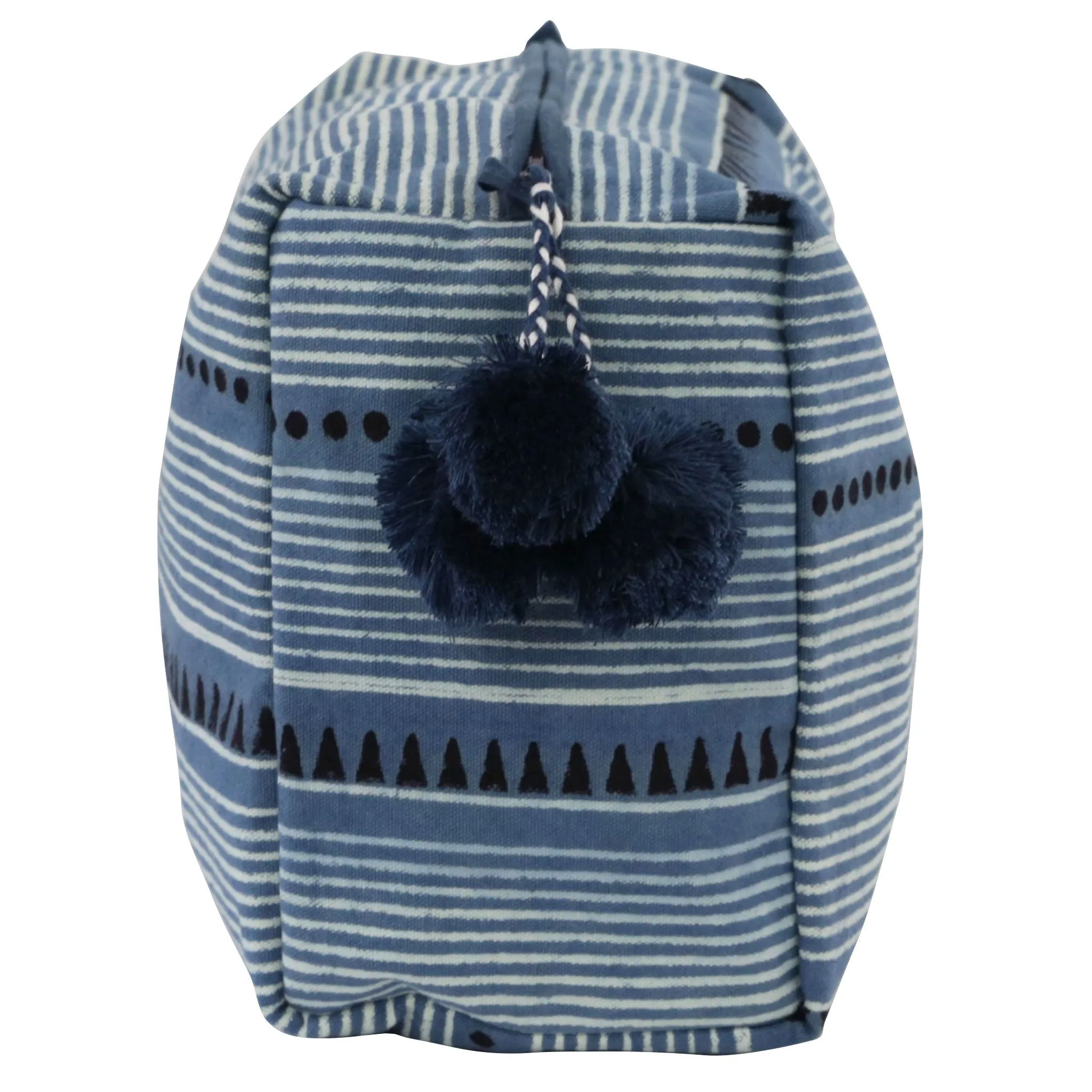 Blue Block Printed Toiletry Bag