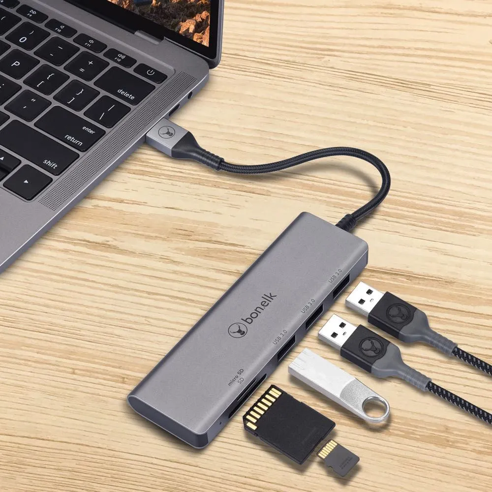 Bonelk Long-Life USB-A to 3 Port USBRea 3.0   SD/Micro SD der