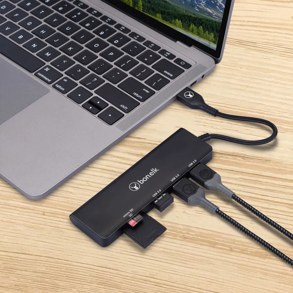 Bonelk Long-Life USB-A to 3 Port USBRea 3.0   SD/Micro SD der