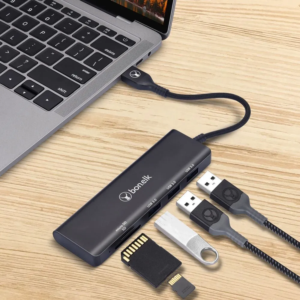 Bonelk Long-Life USB-A to 3 Port USBRea 3.0   SD/Micro SD der