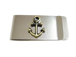 Brass Toned Nautical Anchor Money Clip