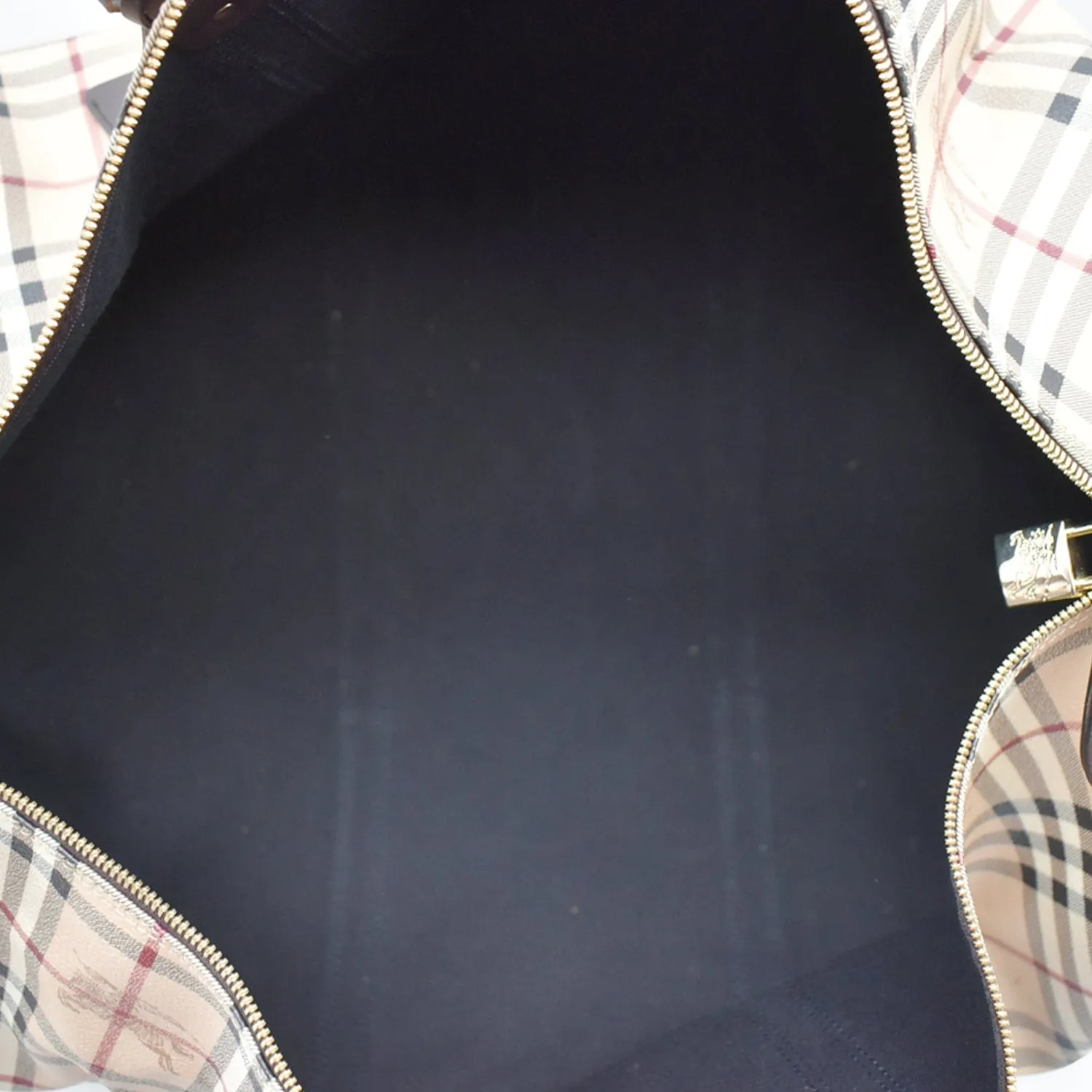 BURBERRY Haymarket Check Coated Canvas Travel Bag Beige