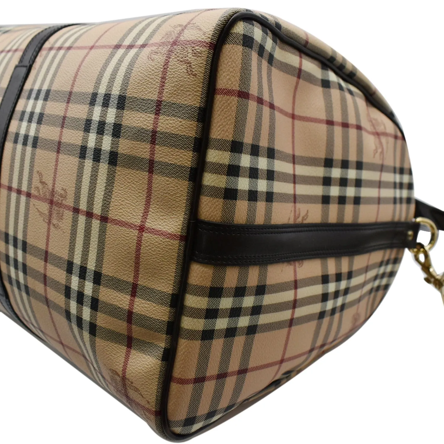 BURBERRY Haymarket Check Coated Canvas Travel Bag Beige