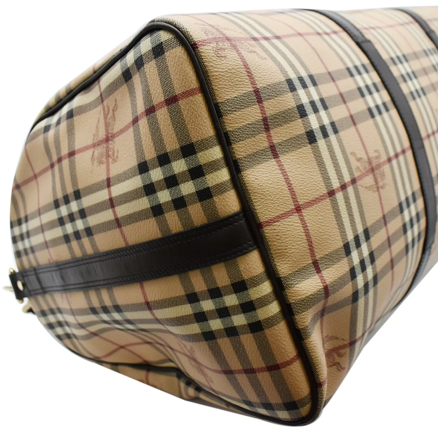 BURBERRY Haymarket Check Coated Canvas Travel Bag Beige