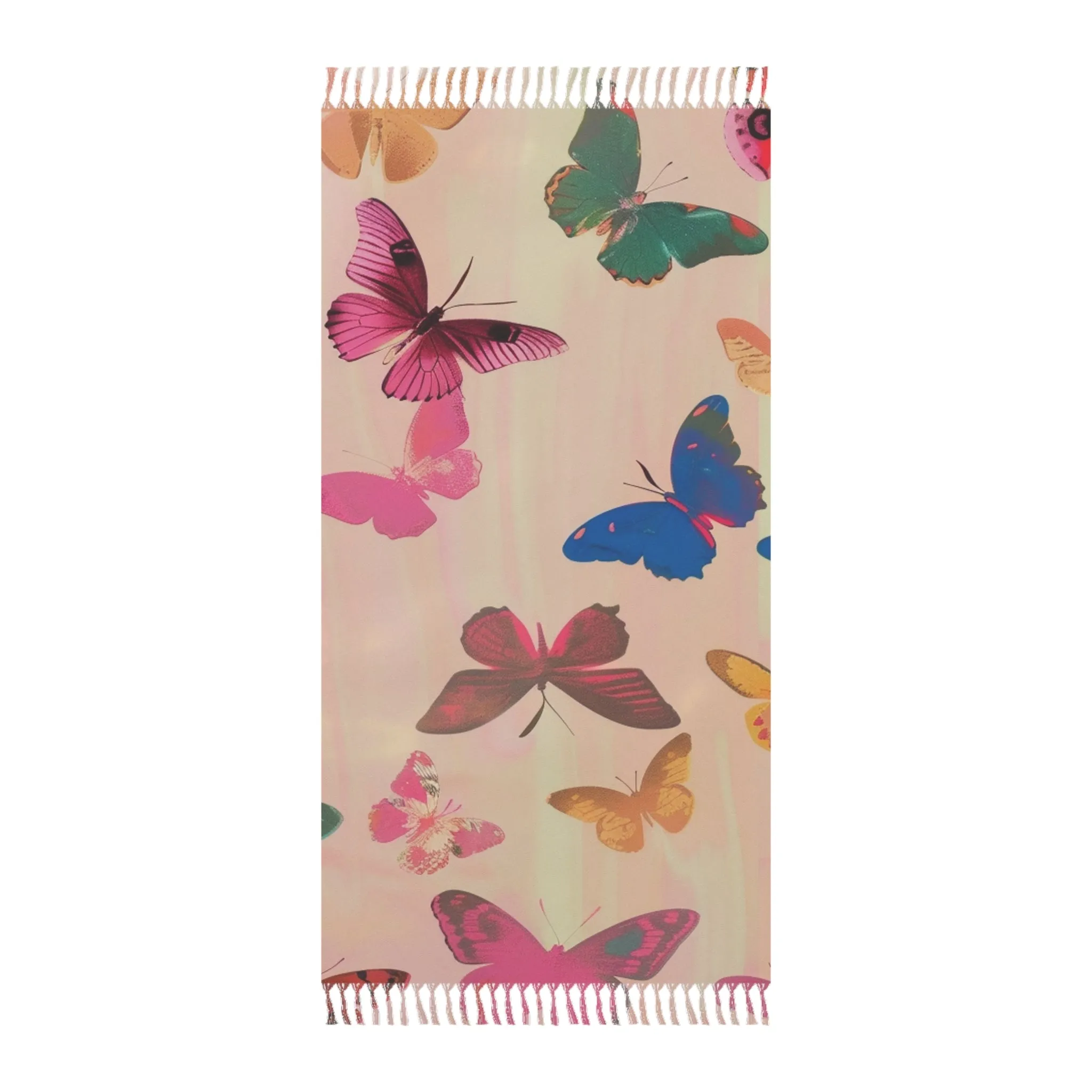 Butterfly Dreamscape Pink Beach Towel