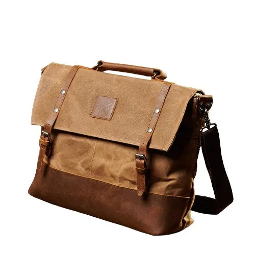 Canvas Messenger Bag, Tan Laptop Bag, Leather Briefcase, Womens Wax Canvas Messenger Bag, Travel Satchels