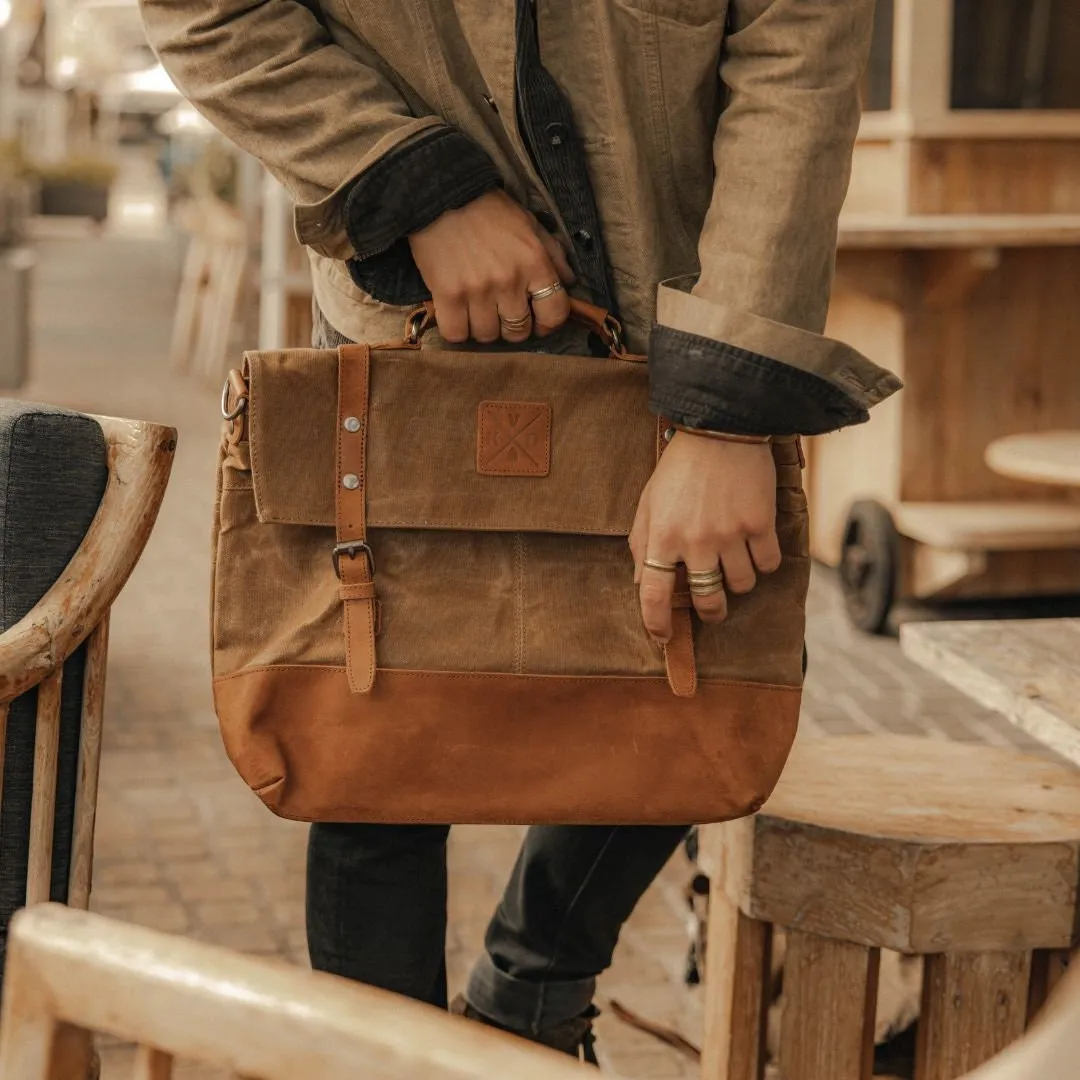 Canvas Messenger Bag, Tan Laptop Bag, Leather Briefcase, Womens Wax Canvas Messenger Bag, Travel Satchels