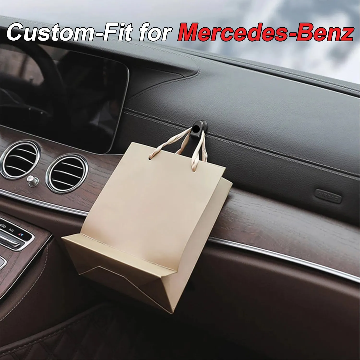 Car Mini Black Hook for Mask Car Hooks for Dashboard Backseat Car Hanger Organizer Storage Hooks for Keys Purse Earphone Charging Cable Adhesive Hooks Wall Hanging Hooks - Set of 4