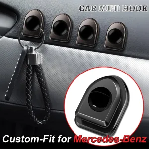 Car Mini Black Hook for Mask Car Hooks for Dashboard Backseat Car Hanger Organizer Storage Hooks for Keys Purse Earphone Charging Cable Adhesive Hooks Wall Hanging Hooks - Set of 4