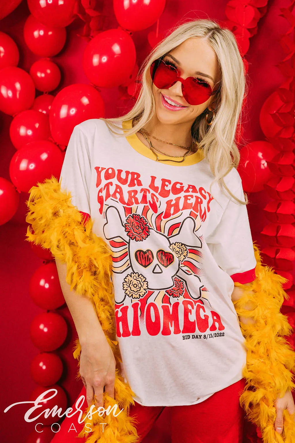 Chi Omega Bid Day Your Legacy Starts Here Ringer Tee