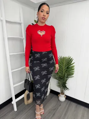 Chic Black Bow Skirt (C93)