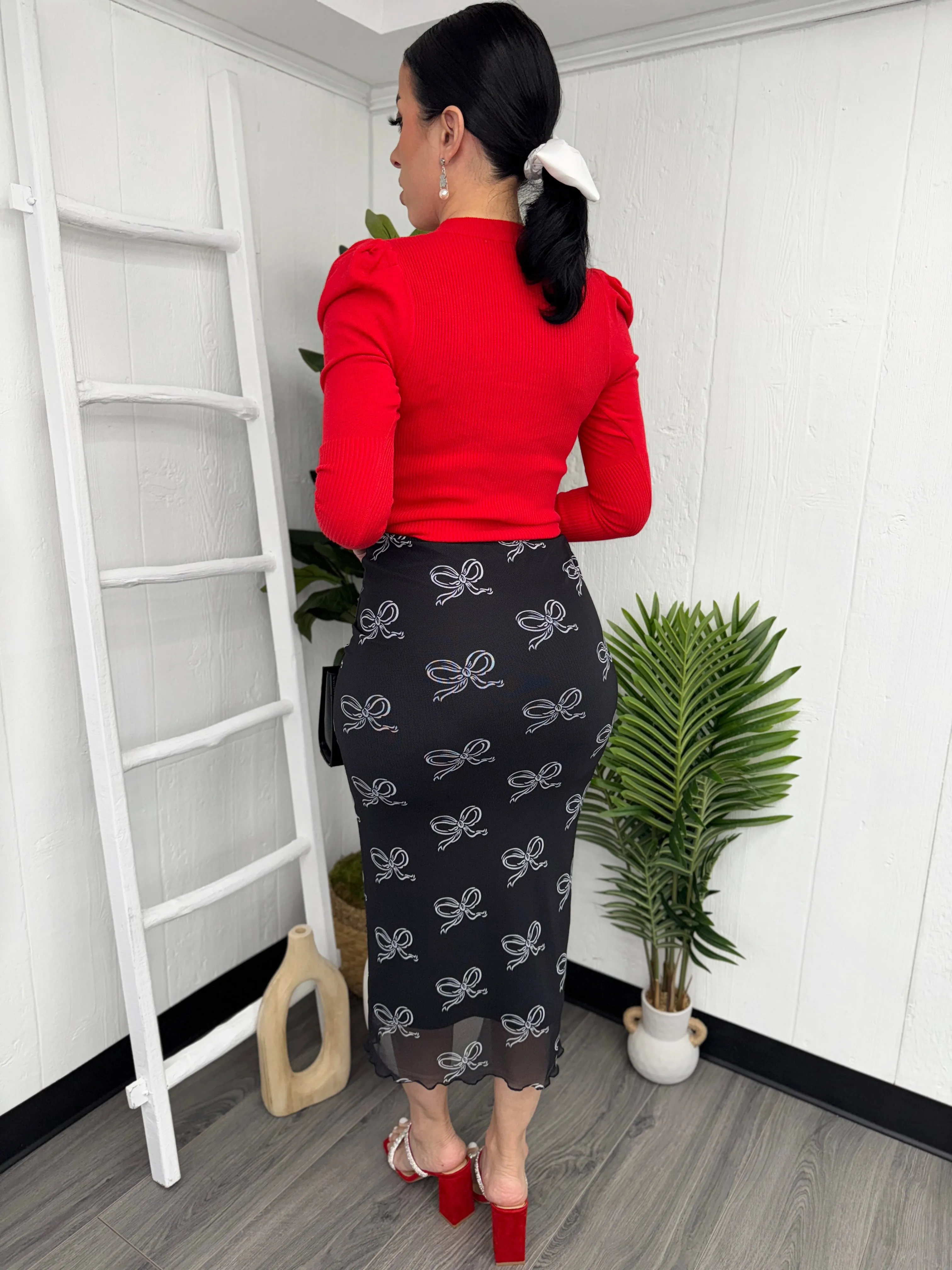 Chic Black Bow Skirt (C93)