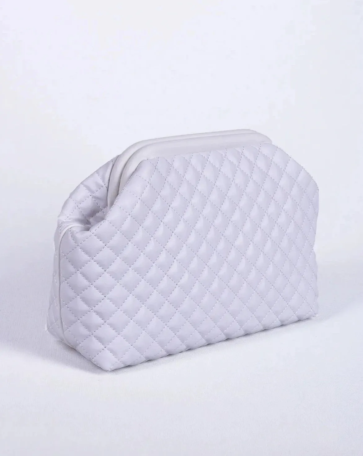 Chic White Quilted Clutch Handbag