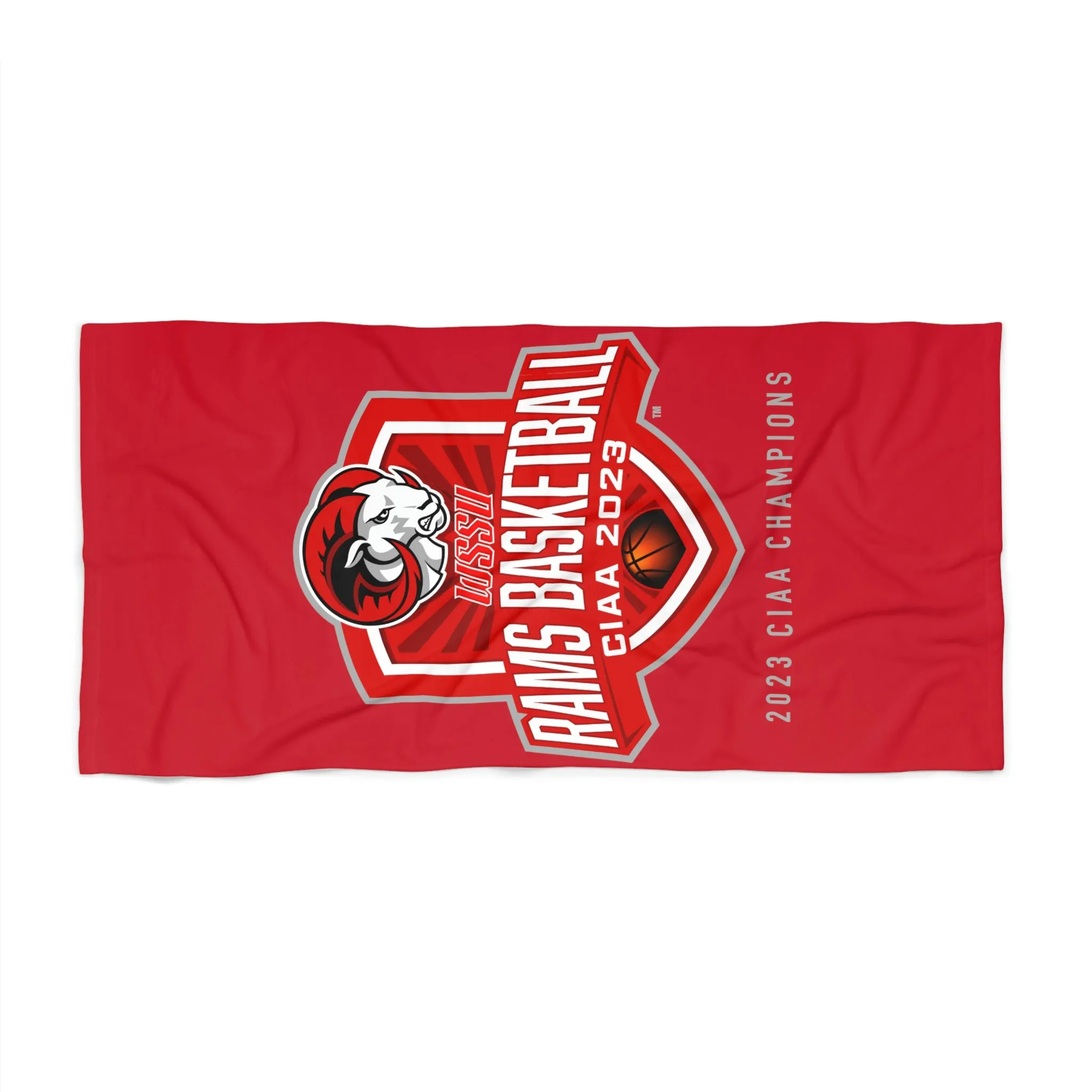 CIAA 2023 WSSU MENS BASKETBALL CHAMPS COMMEMORATIVE RED BEACH TOWEL