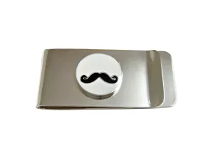 Circular White Hipster Mustache Money Clip