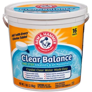 Clear Balance Swimming Pool Alkalinity & Ph Maintenance Tablets, White, 1 Pack, 16 Count