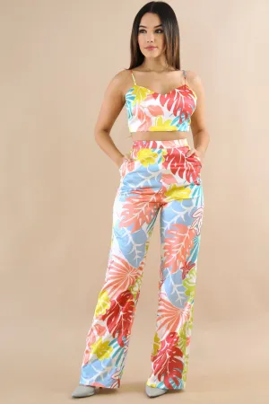 Colorful leaf pants set