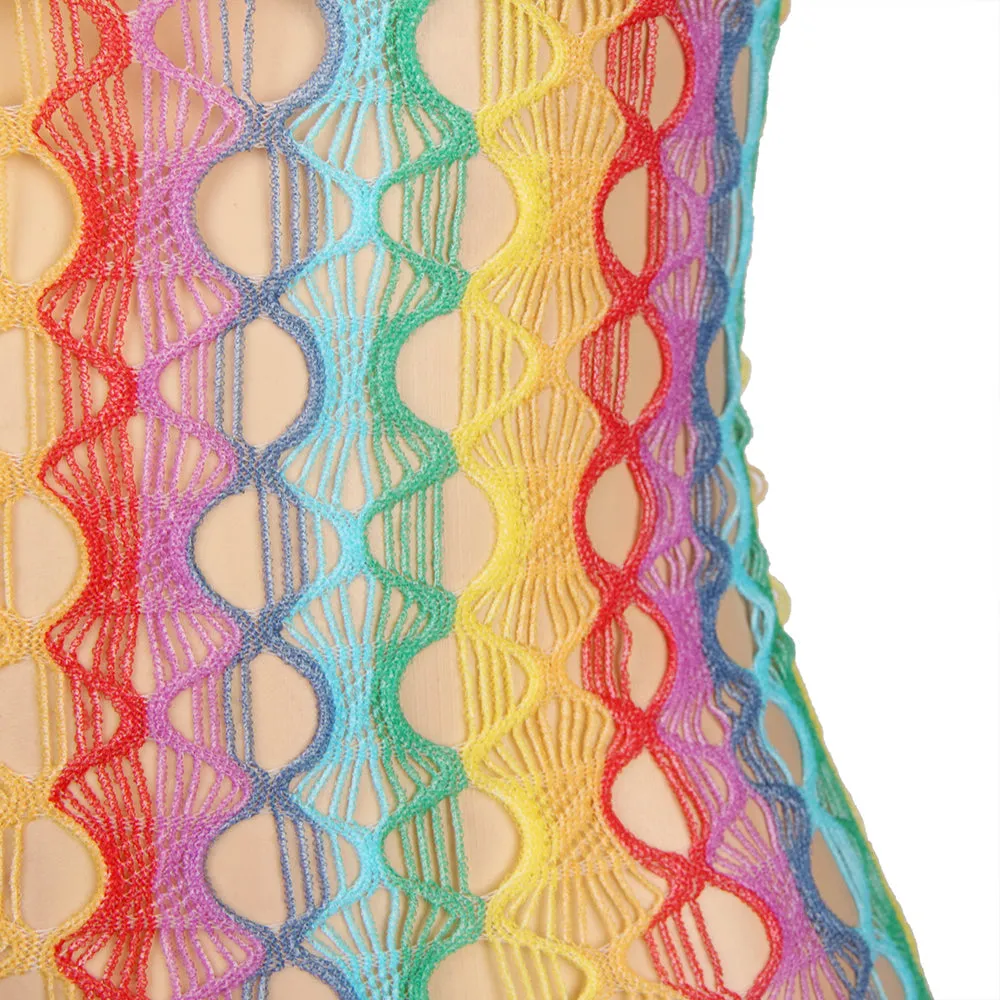 Colorful Off Shoulder Fishnet Bodystocking Egypt