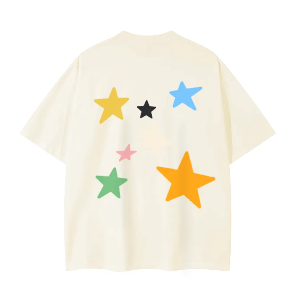 Colorful Stars Couple Cotton T-Shirt