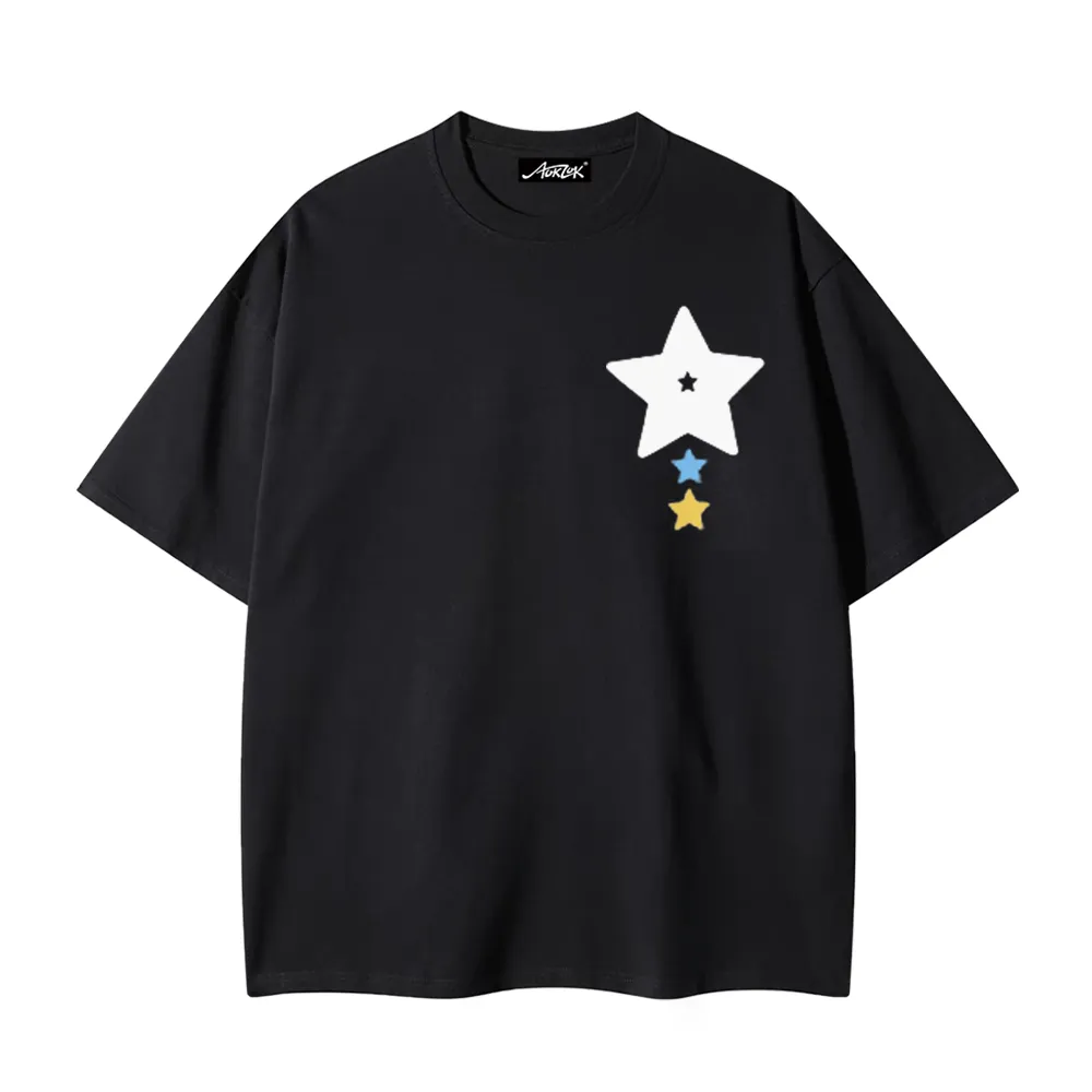 Colorful Stars Couple Cotton T-Shirt