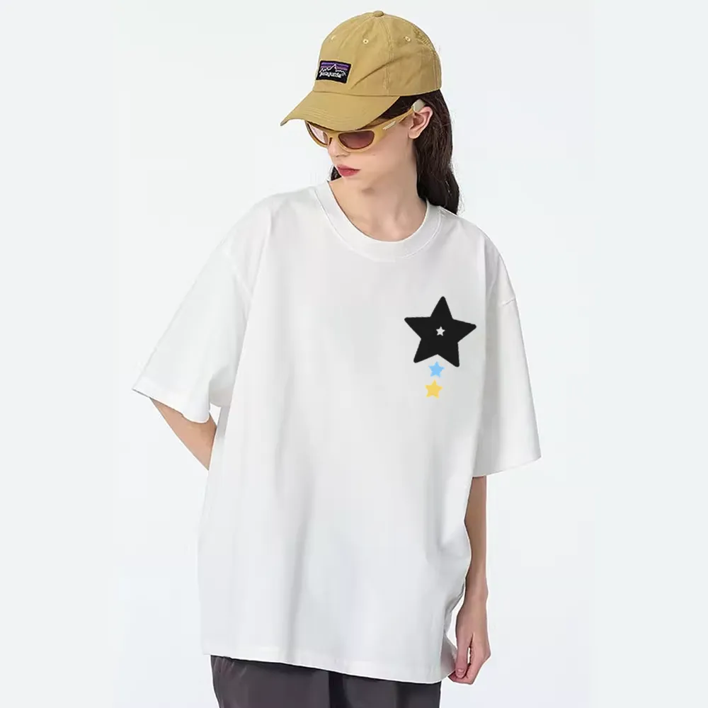 Colorful Stars Couple Cotton T-Shirt