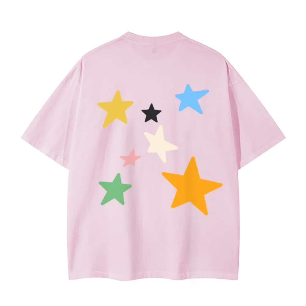 Colorful Stars Couple Cotton T-Shirt